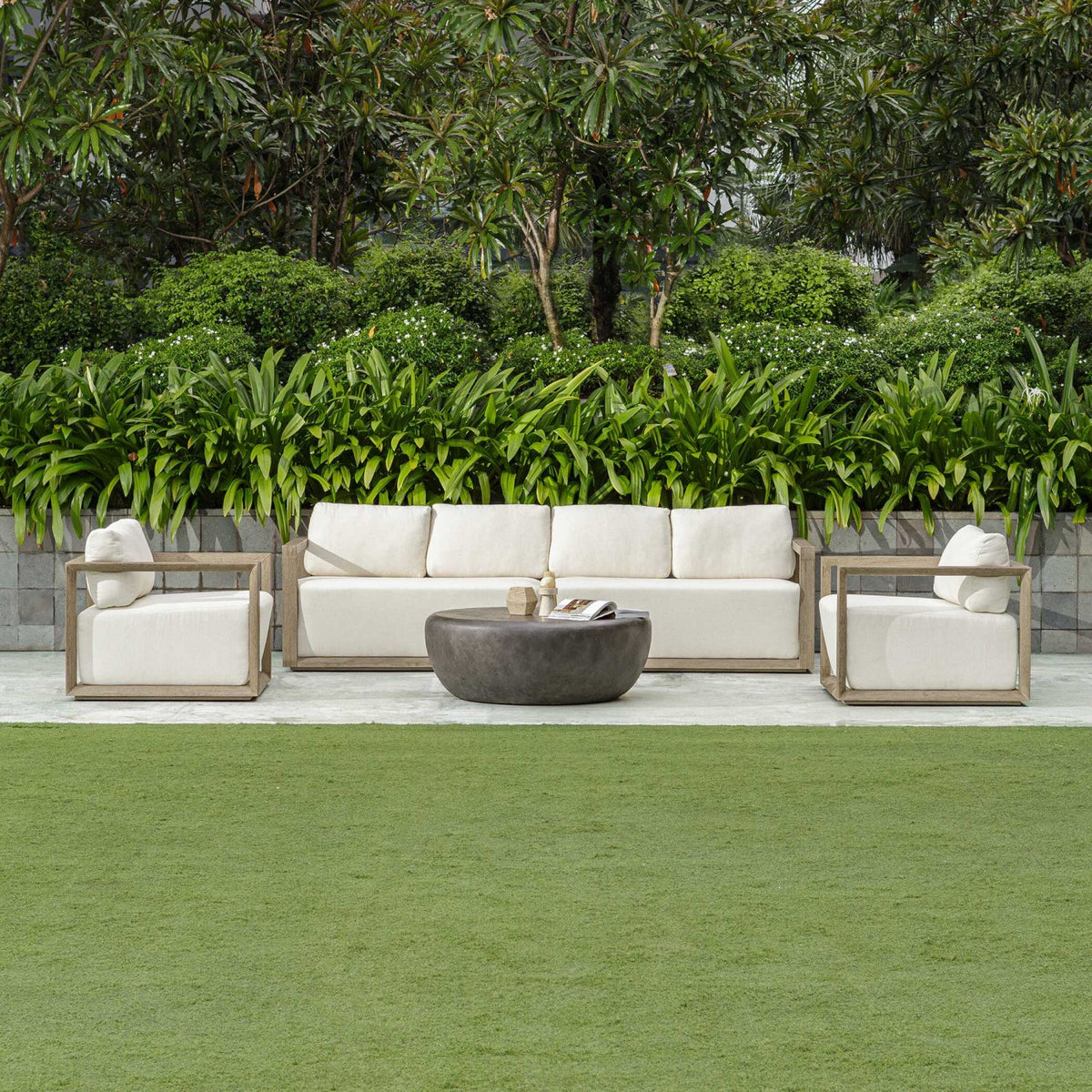 Gray Mahogany Outdoor 4-Seater Sofa by Uttermost Remsen, alternate view 2