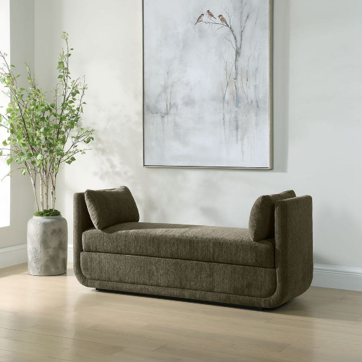 Textured Chenille Oversized Bench by Uttermost Abound, alternate view 2