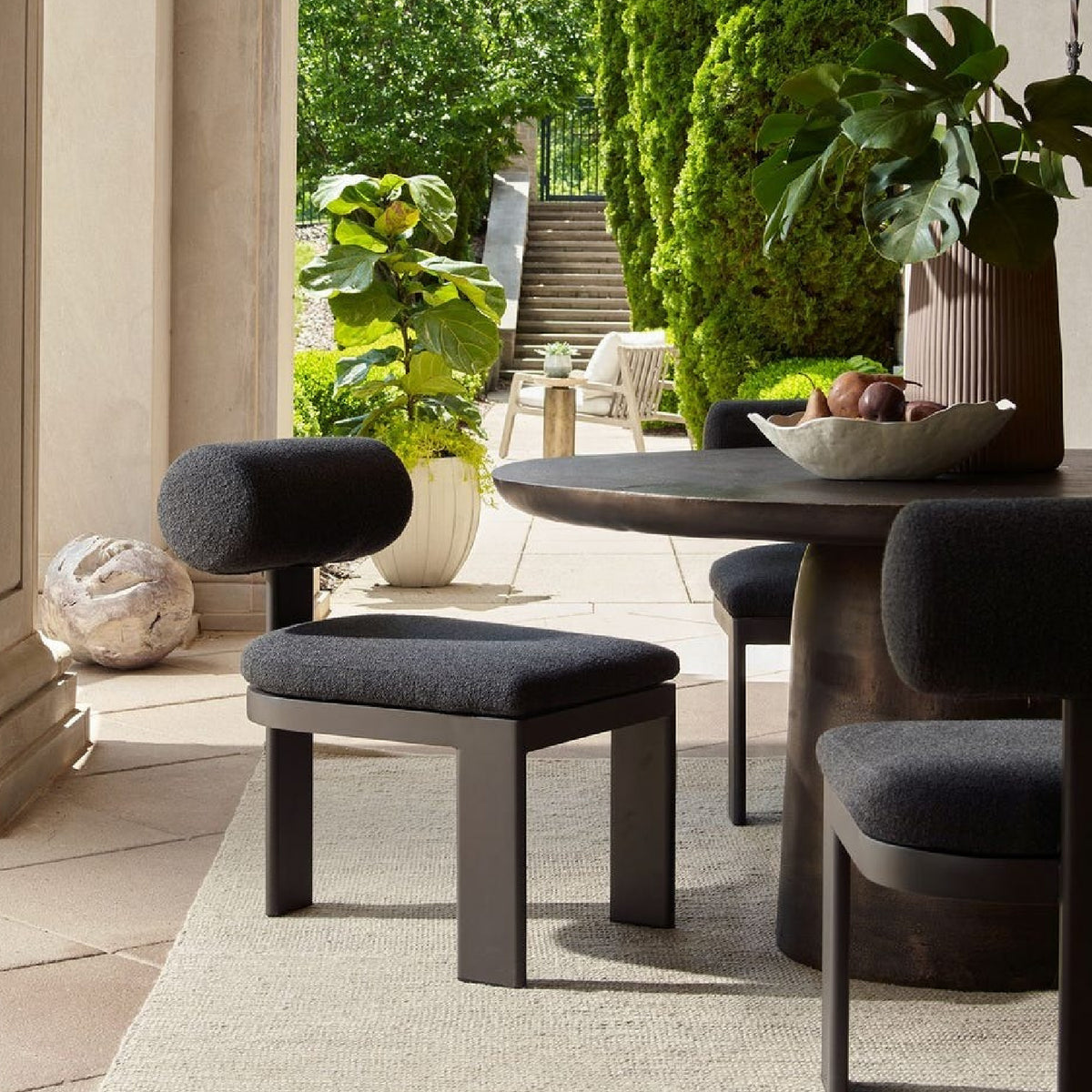 Aluminum Framed Outdoor Dining Chair | Uttermost Bolster Back [- www.oroa.com