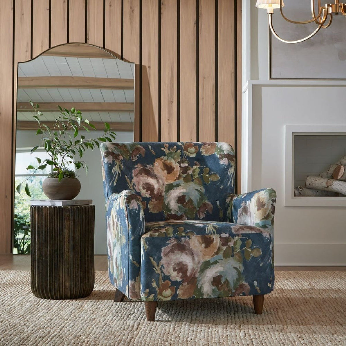 Floral Print Accent Armchair by Uttermost Lainey, alternate view 9