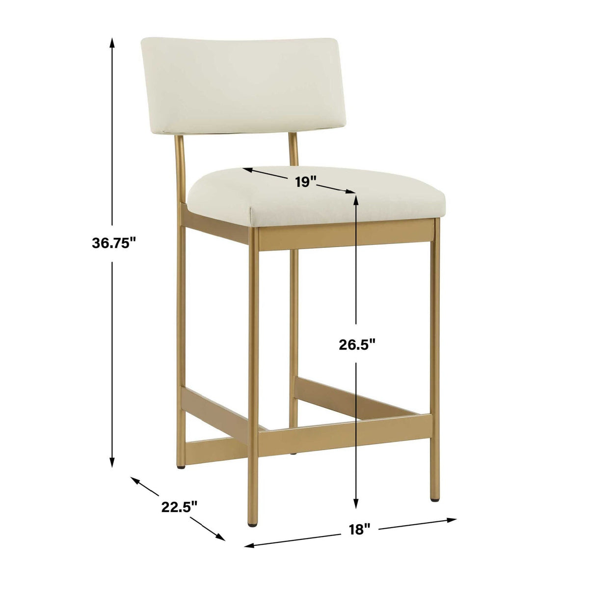 Modern European furniture - White Leather Counter Stool - www.oroa.com