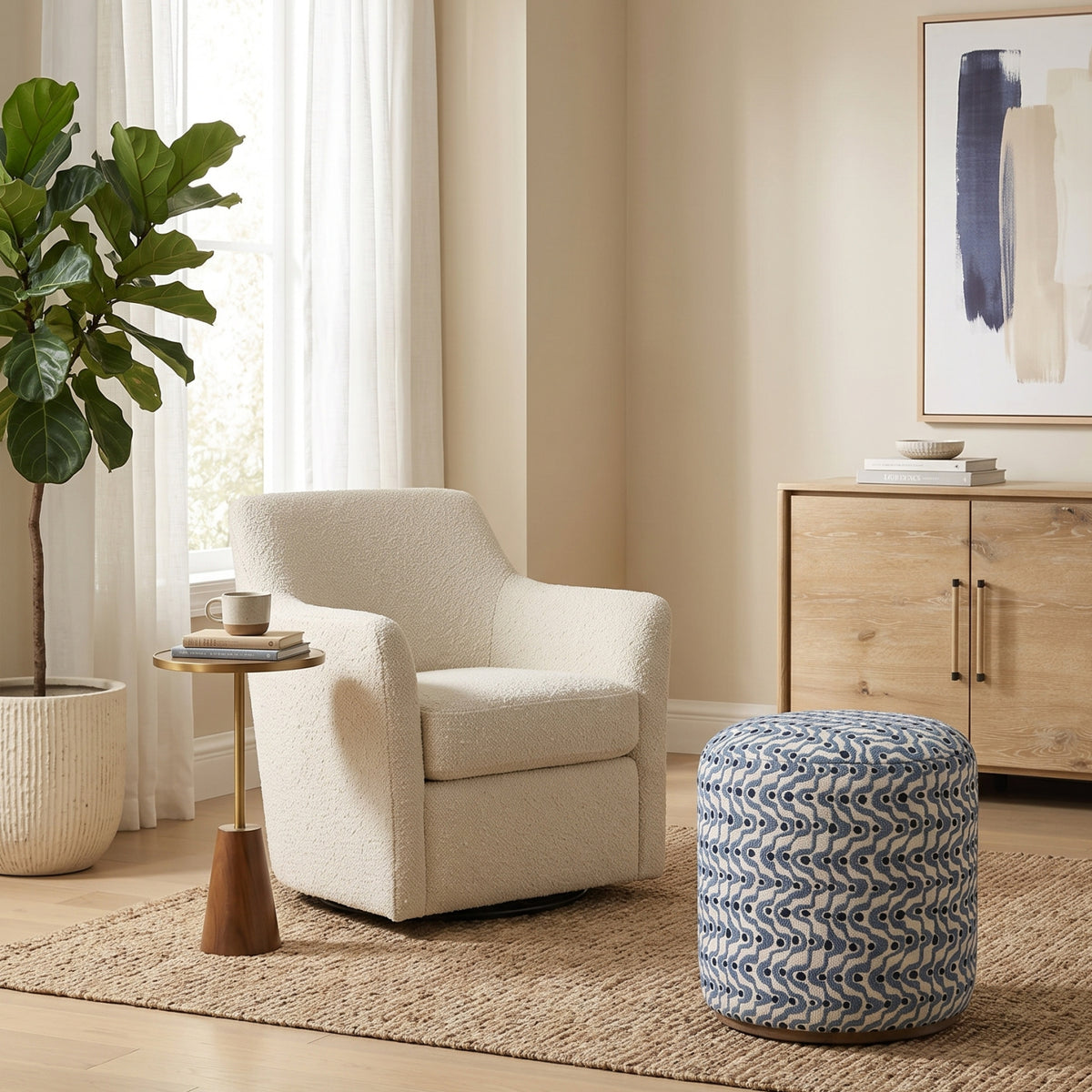 Swirl Patterned Ottoman | Uttermost Cas - www.oroa.com