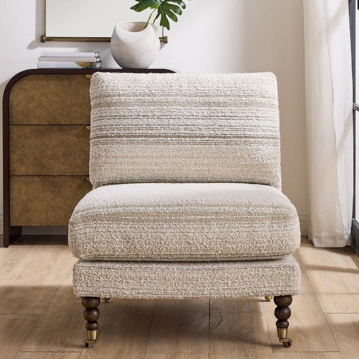 Boucle Stripes Accent Chair by Uttermost Chatsworth, alternate view 2