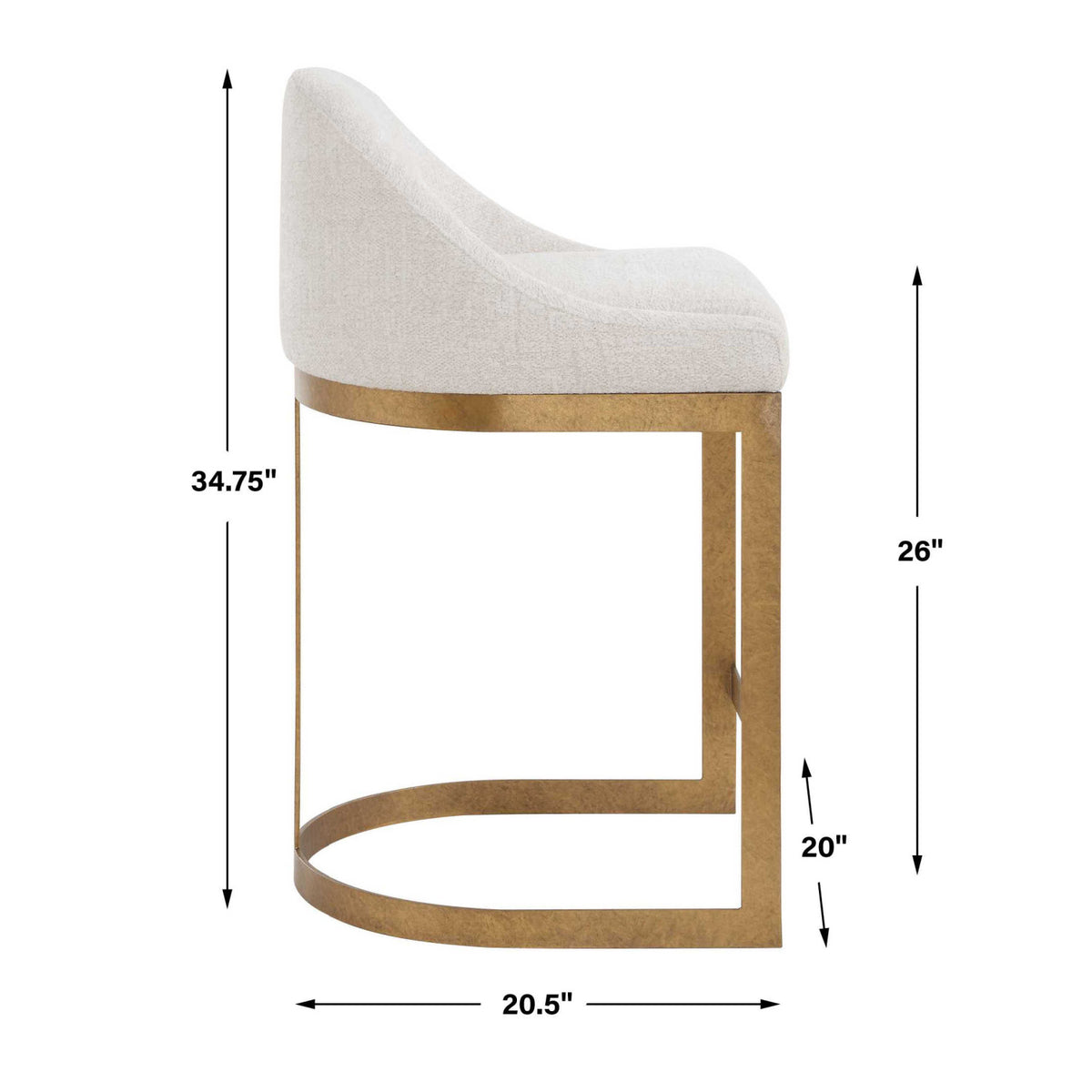Modern European furniture - White Chenille Counter Stool - www.oroa.com