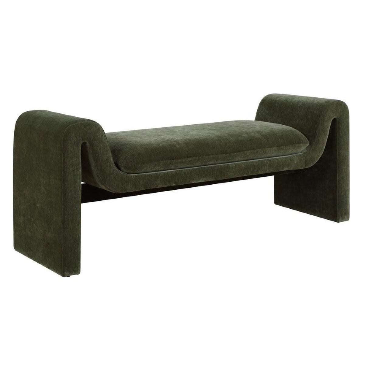 Green Velvet Curved Bench by Uttermost Manson