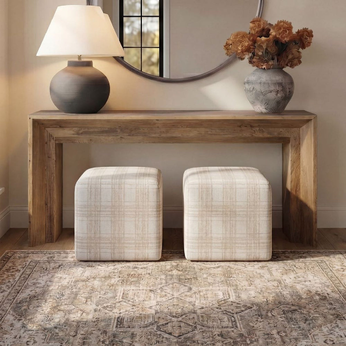 Modern European furniture - Chenille Cube Ottoman - www.oroa.com