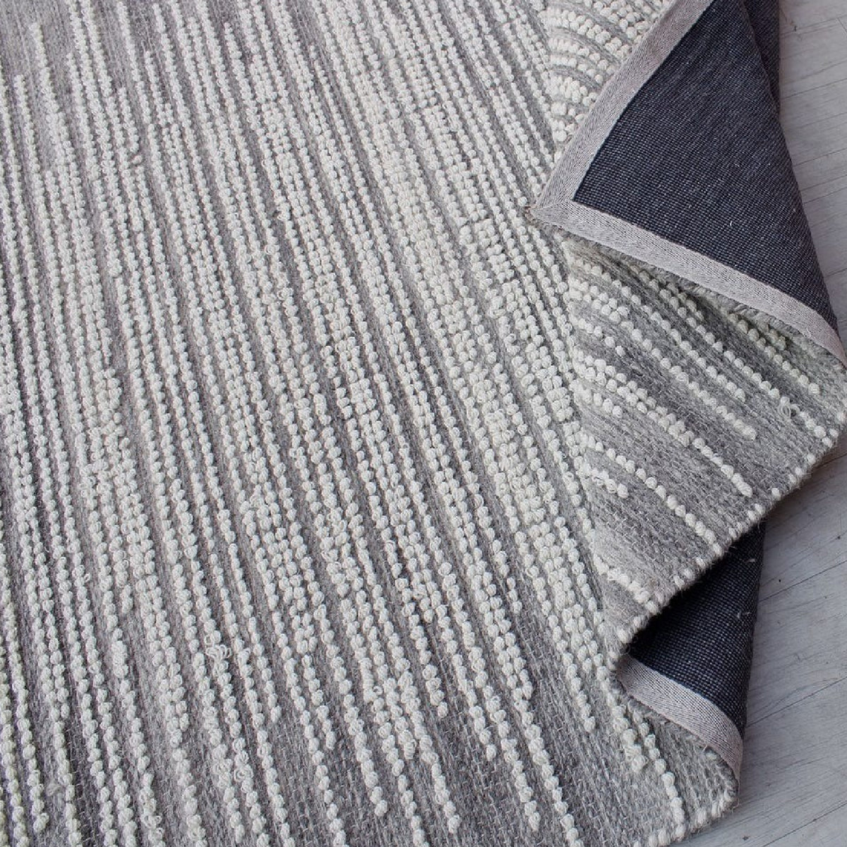 Modern European furniture - Handwoven Gray Wool Rug - www.oroa.com