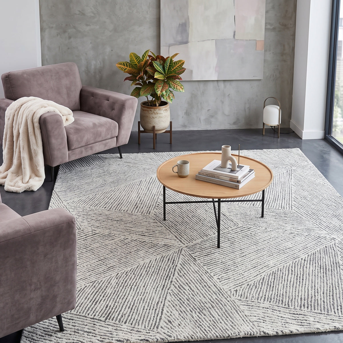 Geometric Patterned Wool Rug | Uttermost Paonia - www.oroa.com