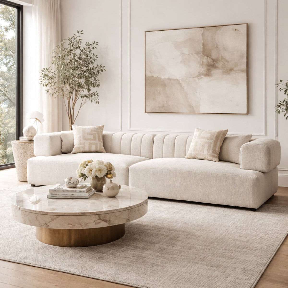 Square-Armed 2-Piece Sofa | OROA Modern Moreno