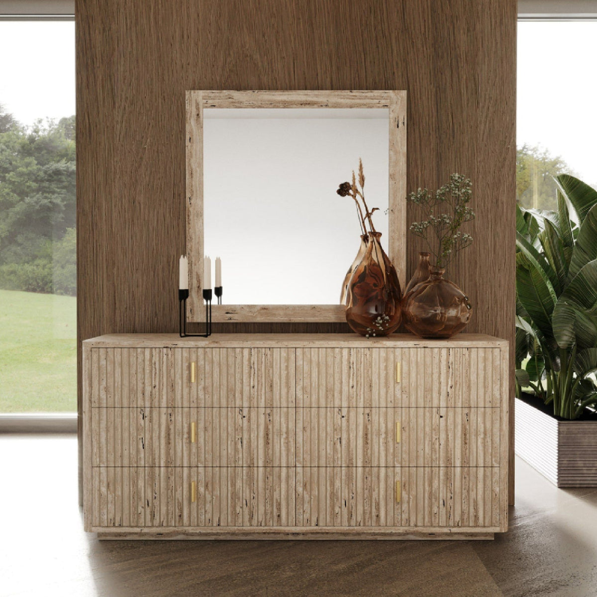 Travertine 6-Drawer Dresser | OROA Modern Roma
