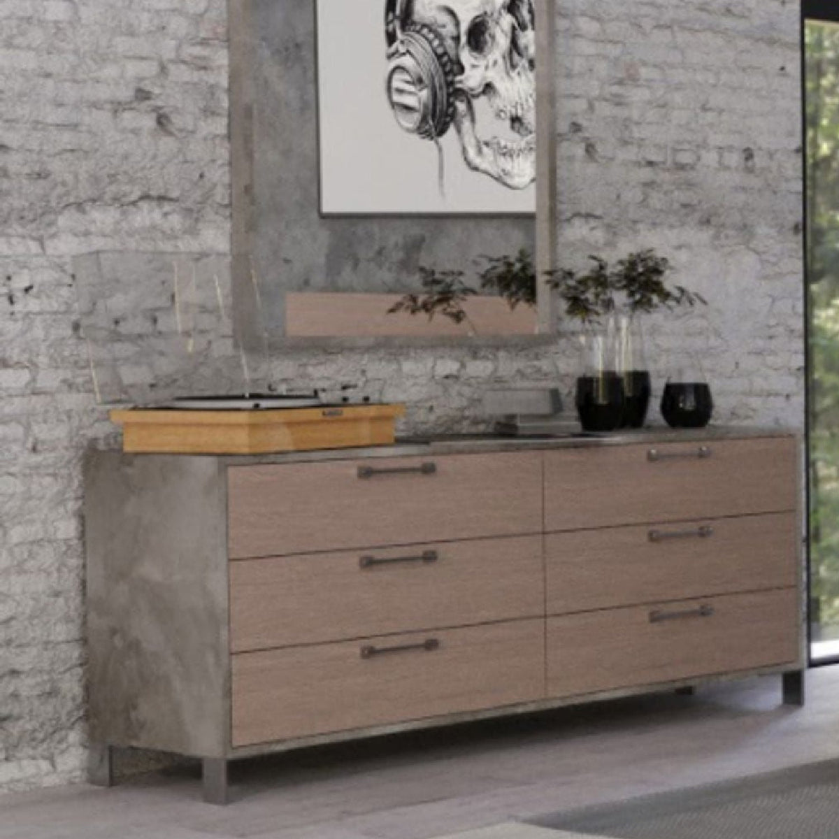 Brown Oak 6-Drawer Dresser | OROA Modern Boston