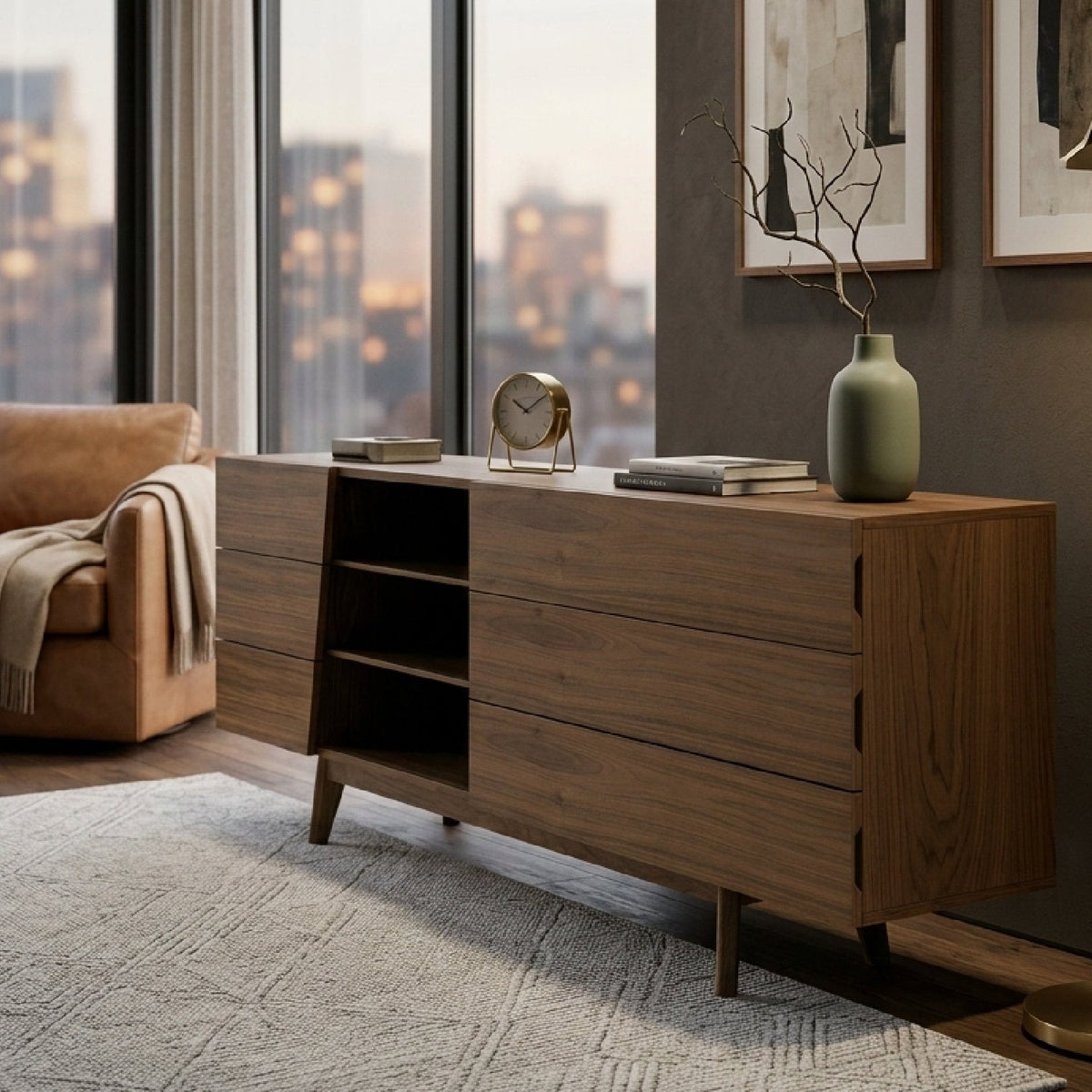 Solid Wood 6-Drawer Dresser | OROA Modern Abelard