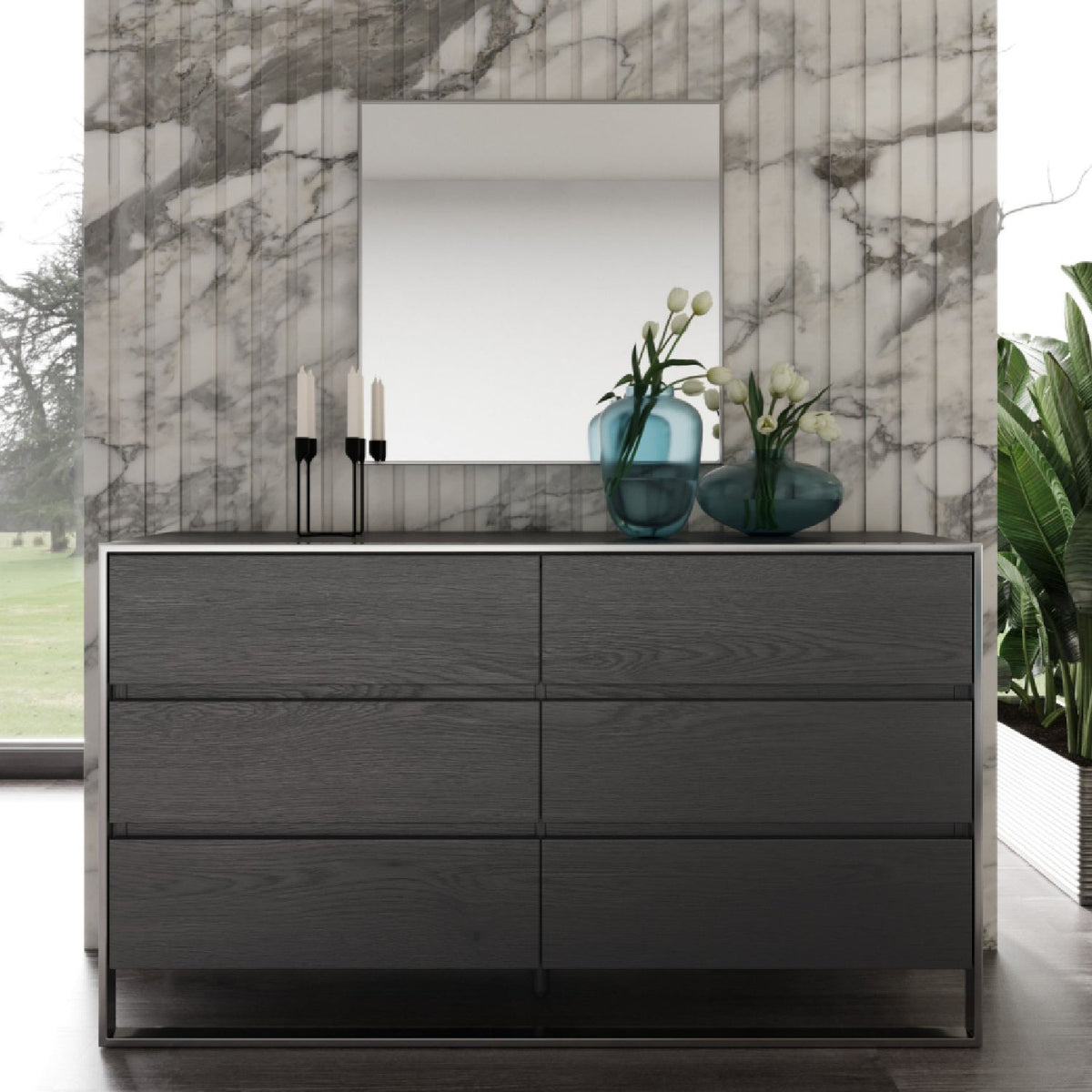 Gray Elm 6-Drawer Dresser | OROA Modern Jolene