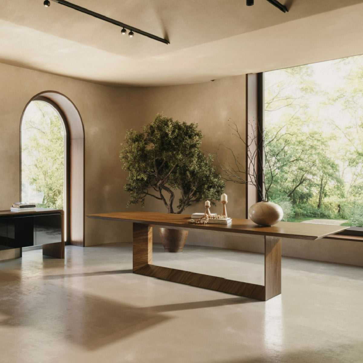 Walnut Veneer Dining Table | OROA Modern Channa