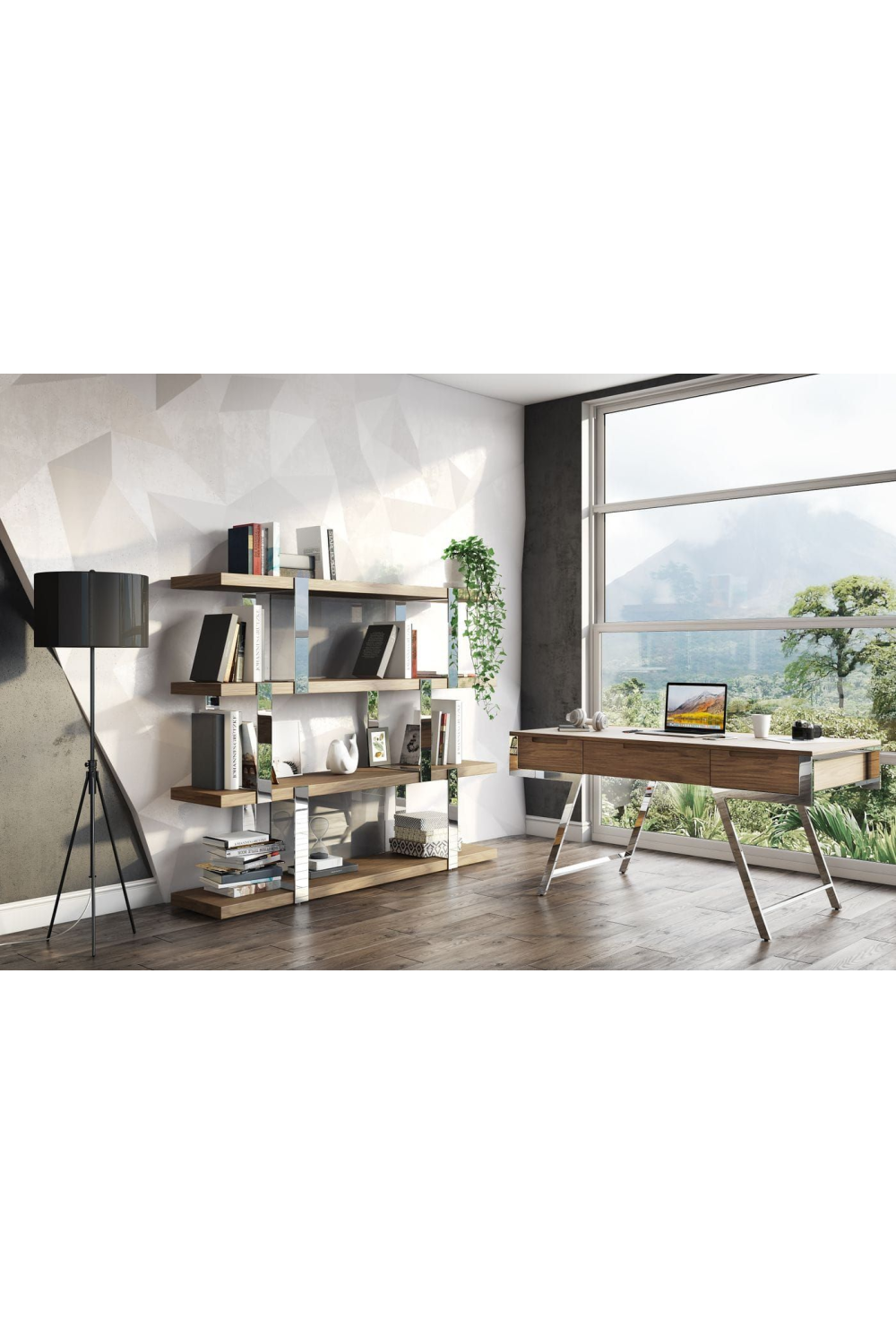 American Walnut 3-Drawer Desk | OROA Modern Dessart | Oroa.com