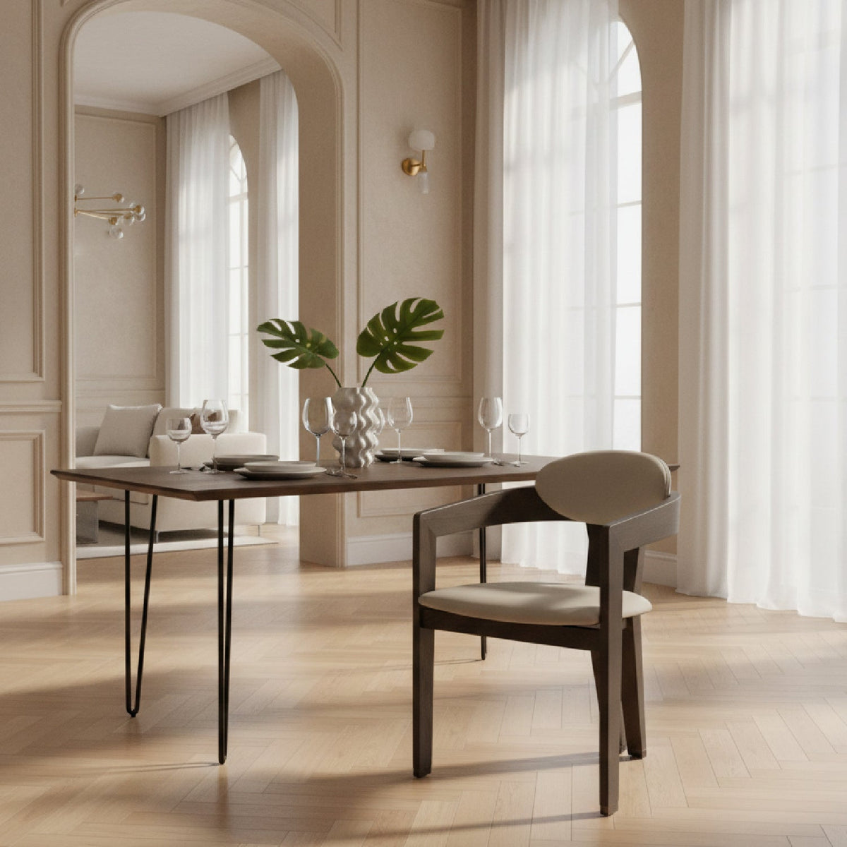 Gray Wooden Dining Chair | OROA Modern Thorne