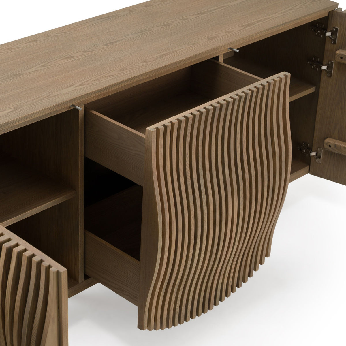 Wooden Wavy-Fluted Sideboard | OROA Modern Pangea