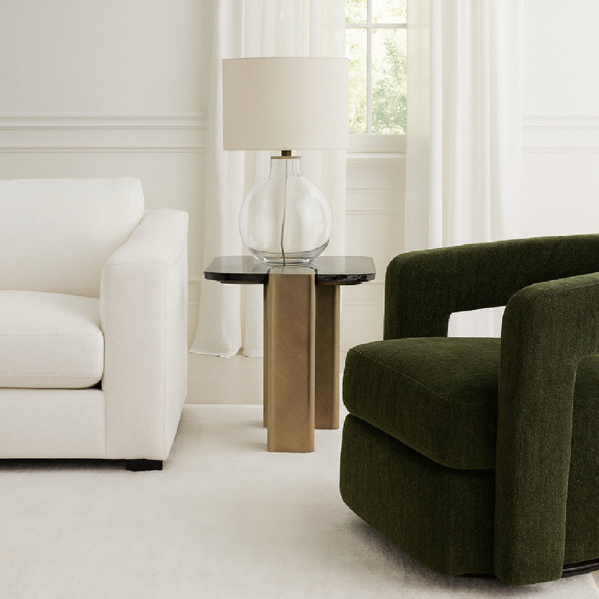 Green Swivel Accent Chair | OROA Modern Ryan