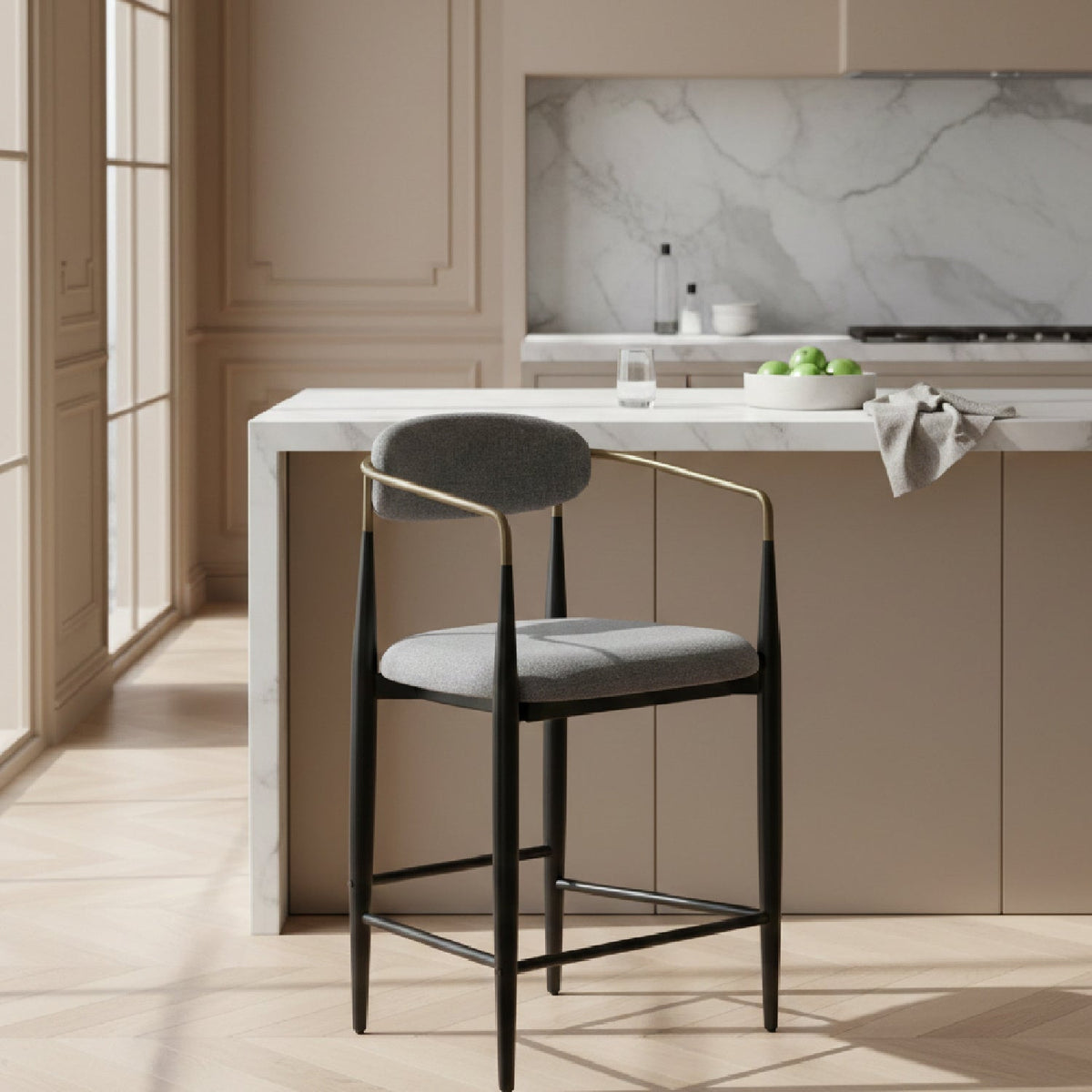 Gold-Armed Counter Chair | OROA Modern Buchtel