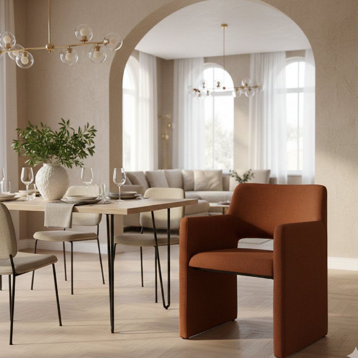 Fabric Upholstered Dining Chair | OROA Modern Lasara