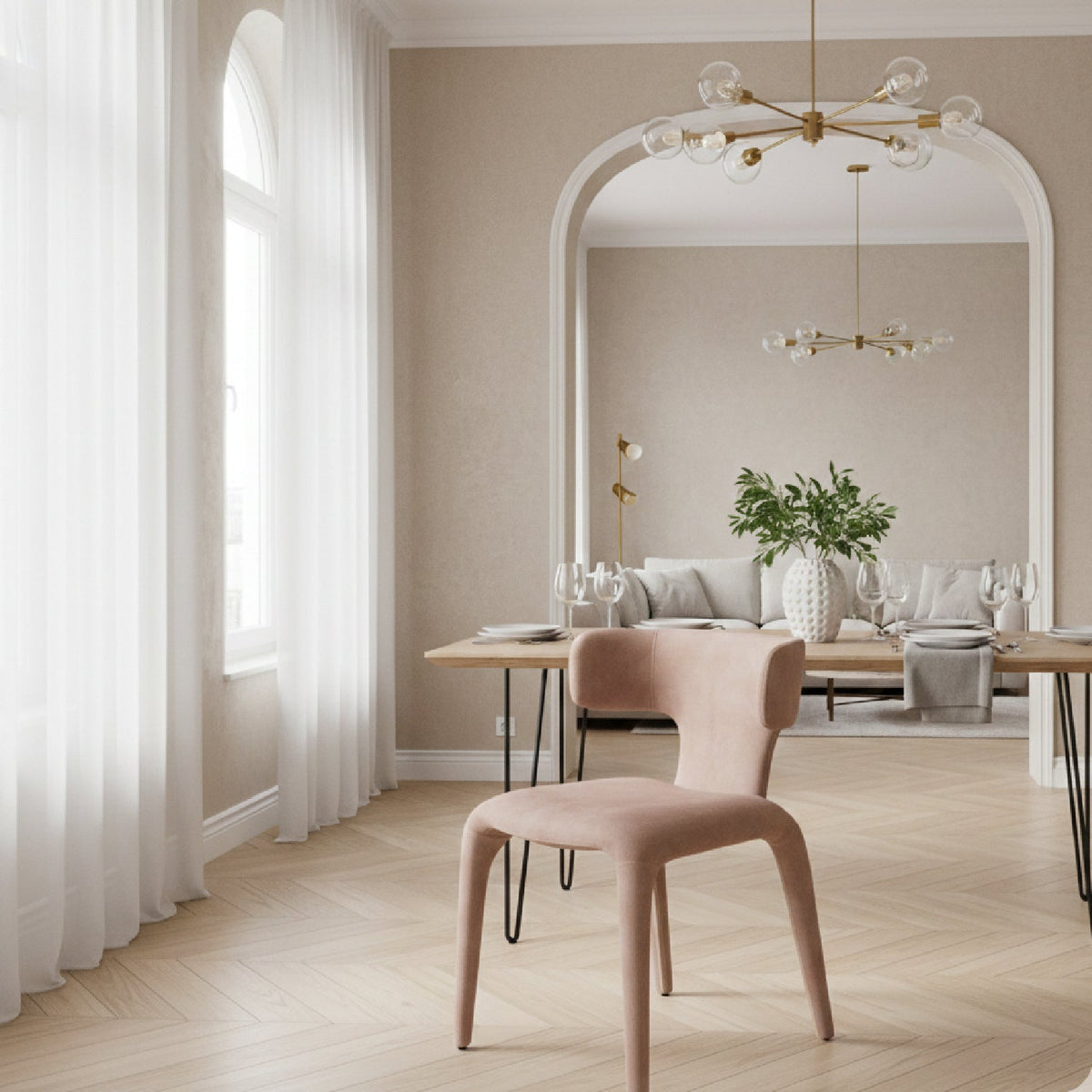 Velvet Dining Chair | OROA Modern Saehee