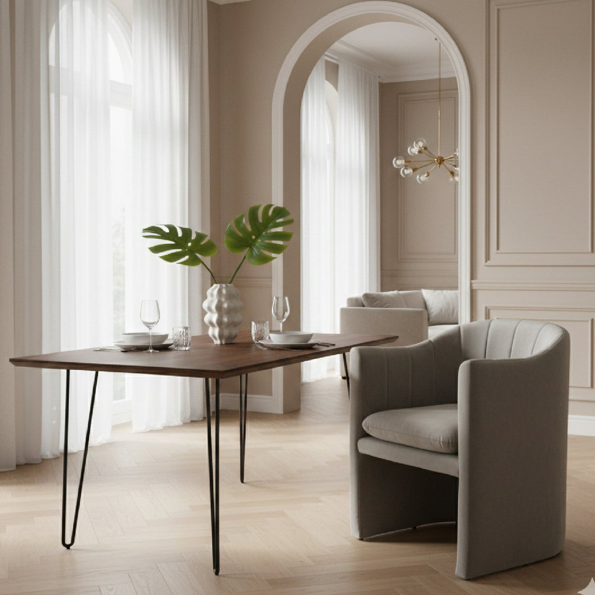 Velvet Curved Dining Chair | OROA Modern Danube