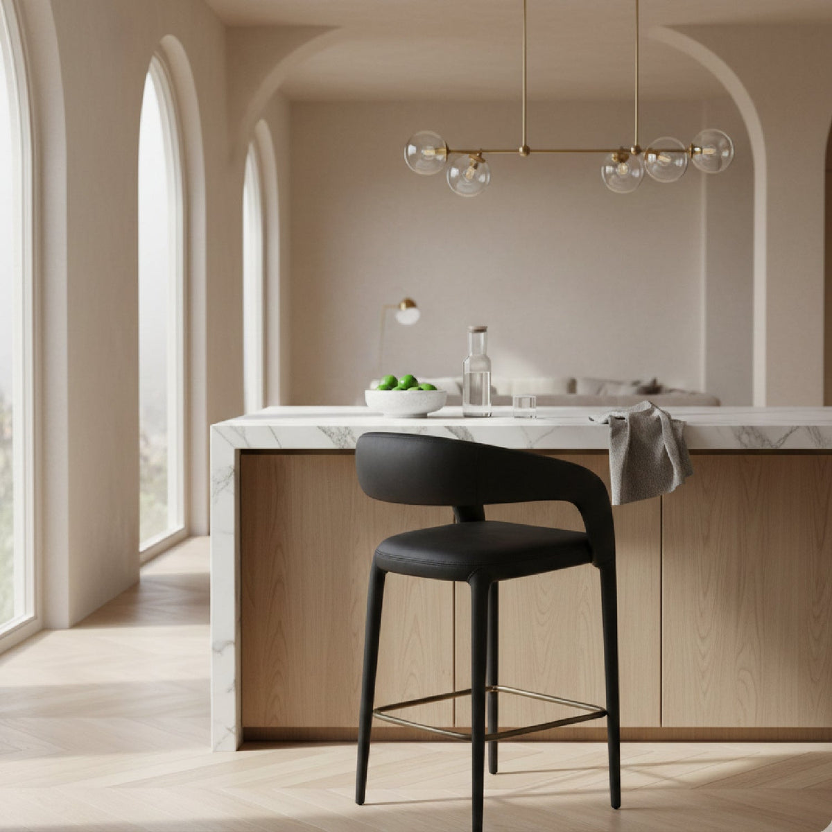 Vegan Leather Upholstered Counter Chair | OROA Modern Faerron