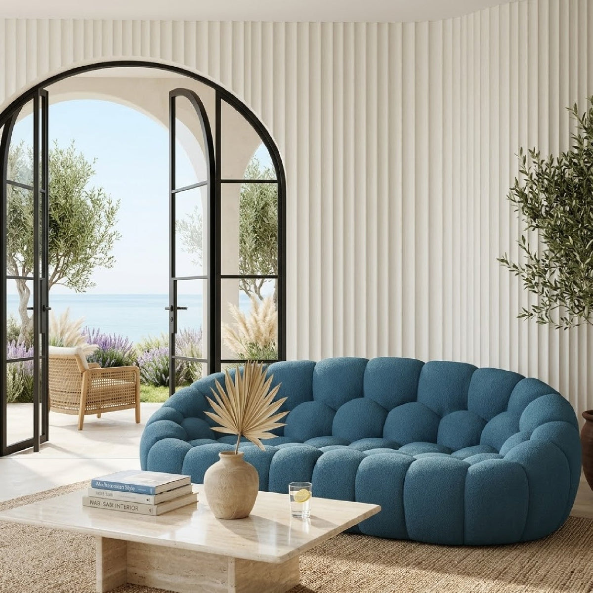 Hexagonal-Tufted Loveseat | OROA Modern Yolonda