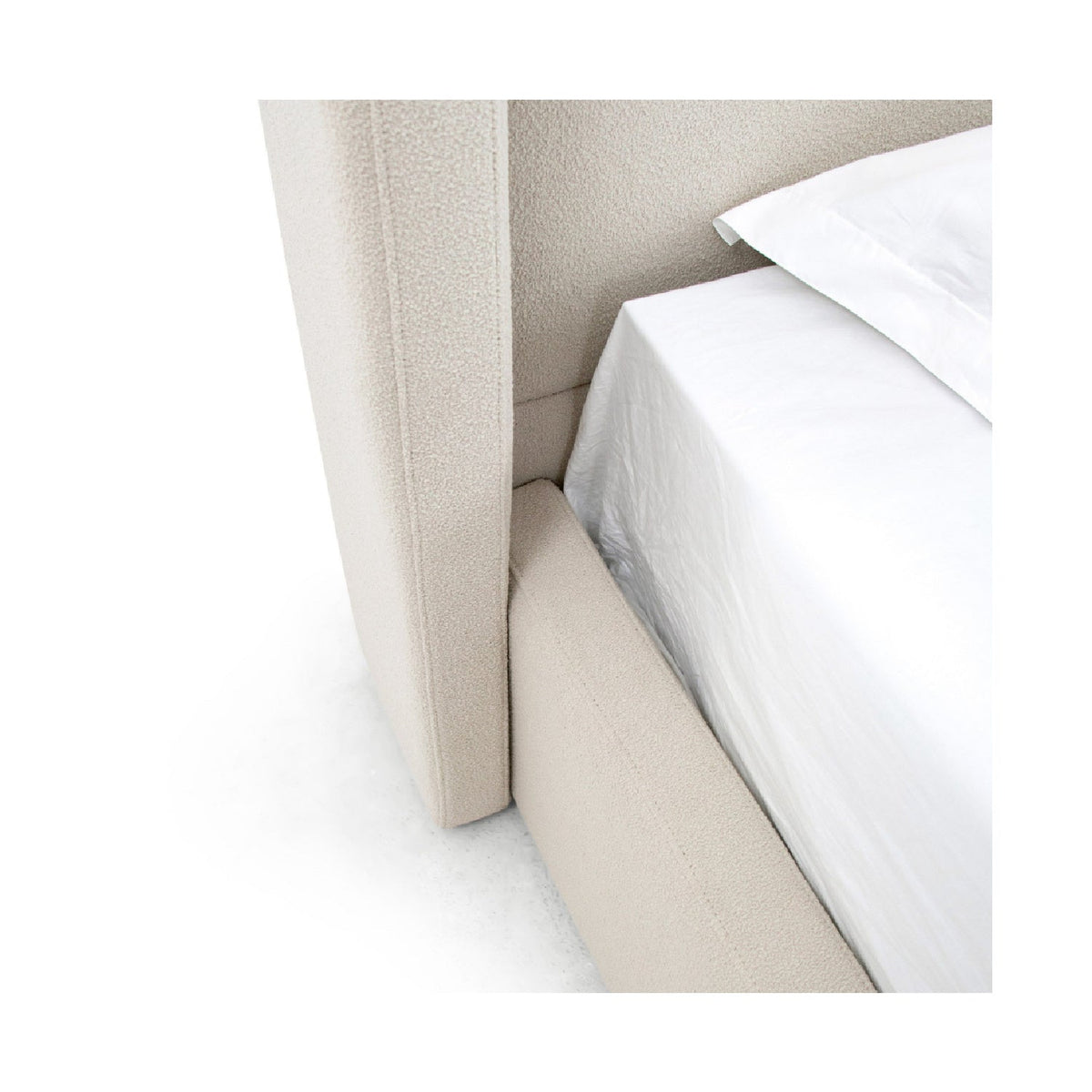 Beige Panel Headboard Bed | OROA Modern Byrne
