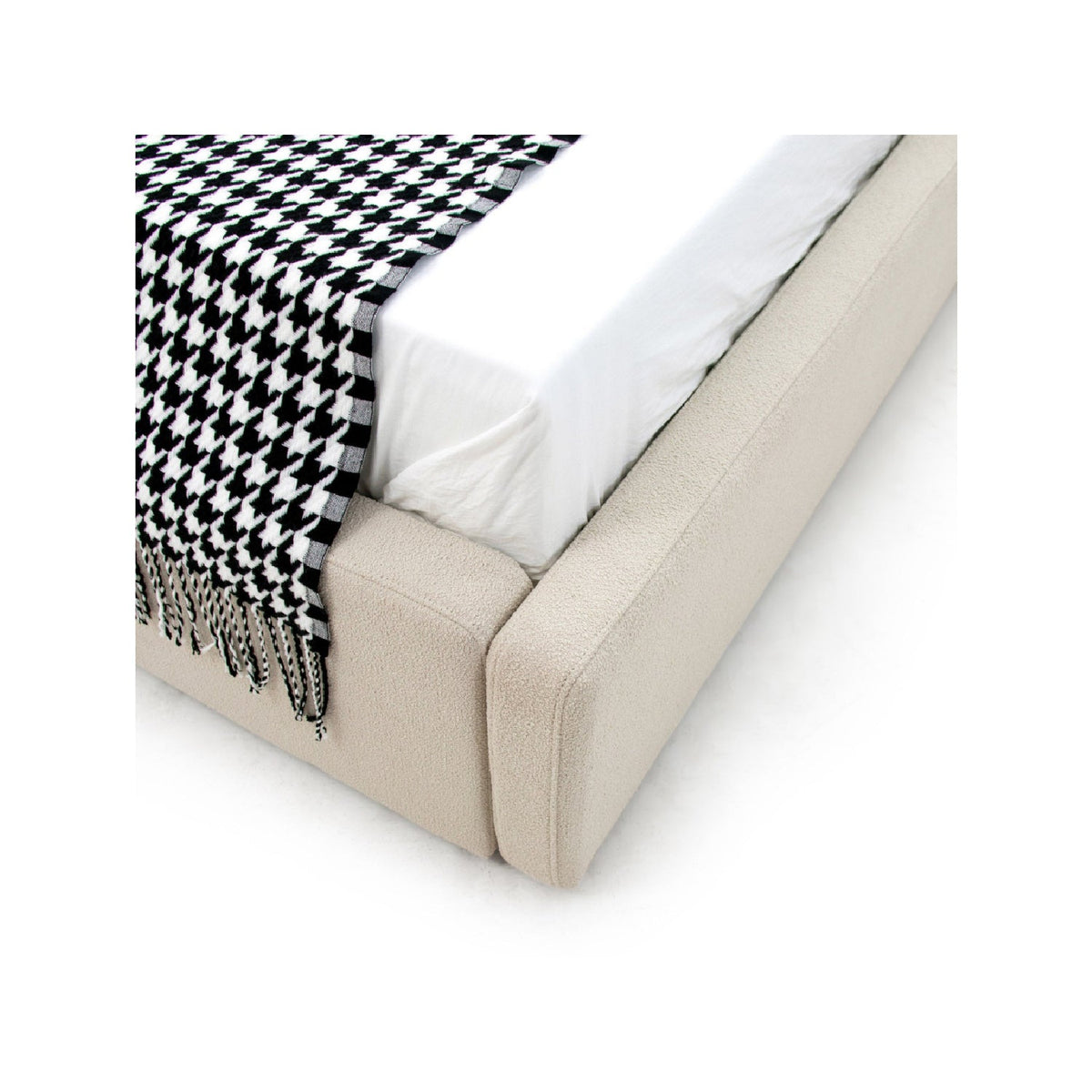 Beige Panel Headboard Bed | OROA Modern Byrne