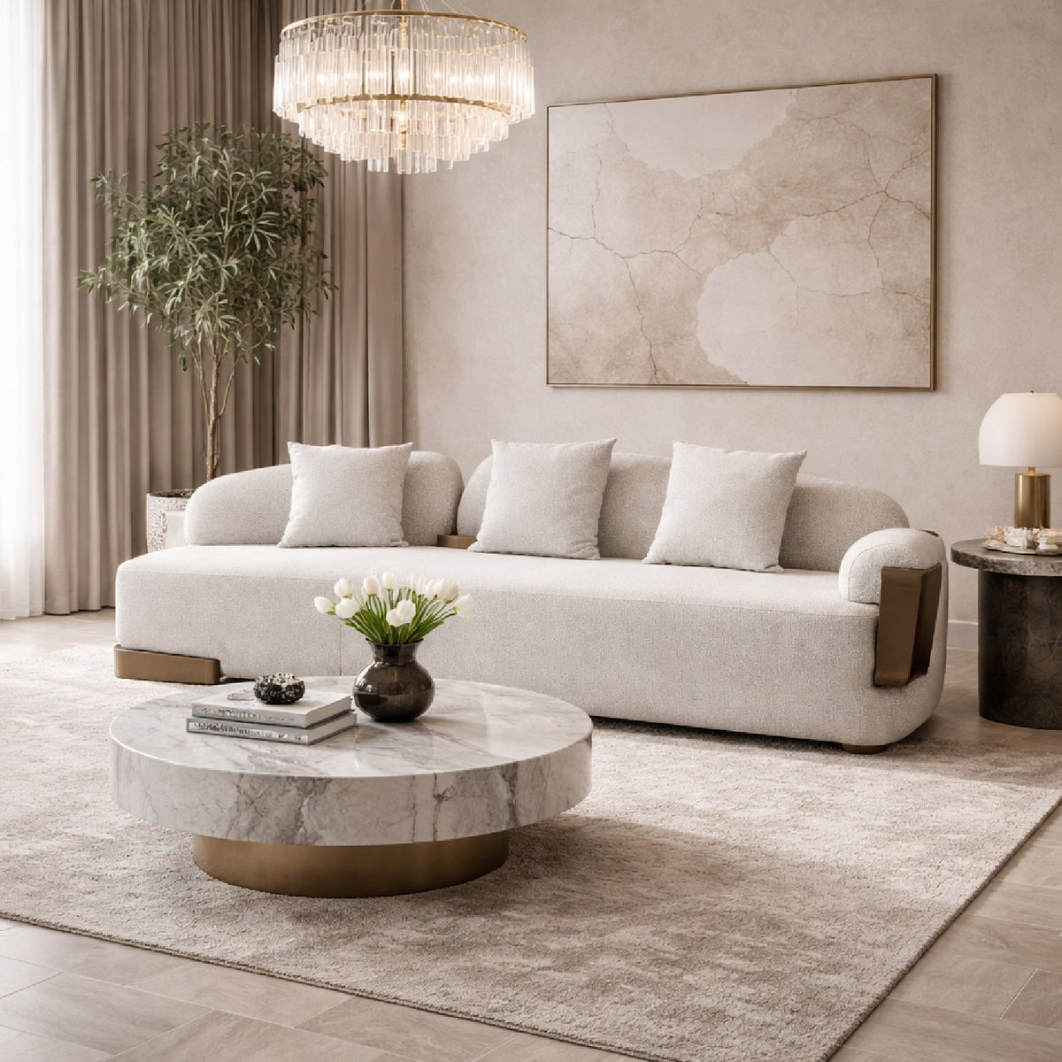 White Single-Armed Sofa | OROA Modern Rainier