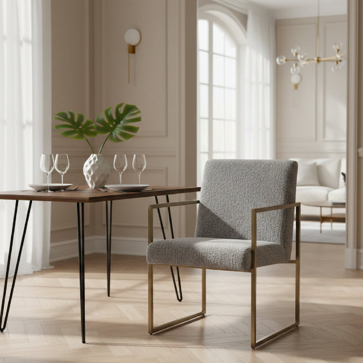 Gray Fabric Dining Chair | OROA Modern Suzanne