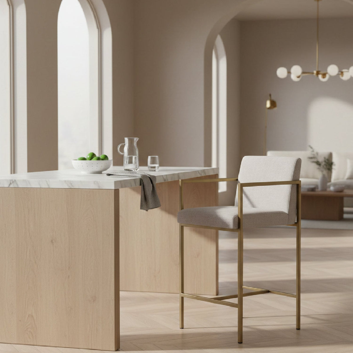 Brass Framed Counter Stool | OROA Modern Burnham