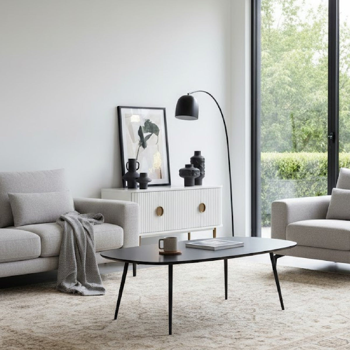 Black Marble Free-form Coffee Table | OROA Modern Andros | Oroa.com