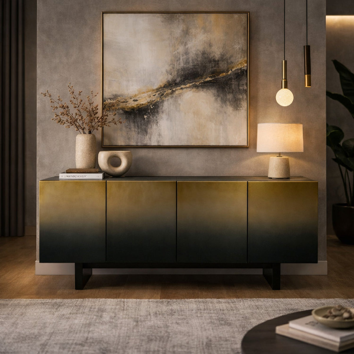 Gradient Stainless Steel Sideboard | OROA Modern Elmira