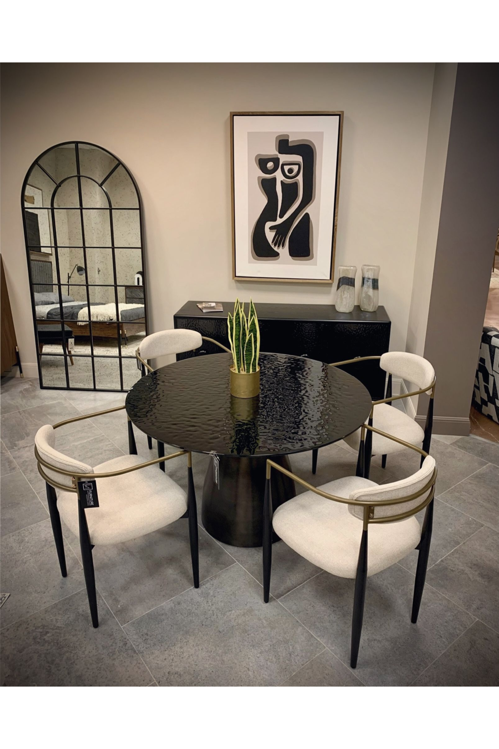 Black Wave Glass 4-Door Sideboard | OROA Modern Calexico | Oroa.com