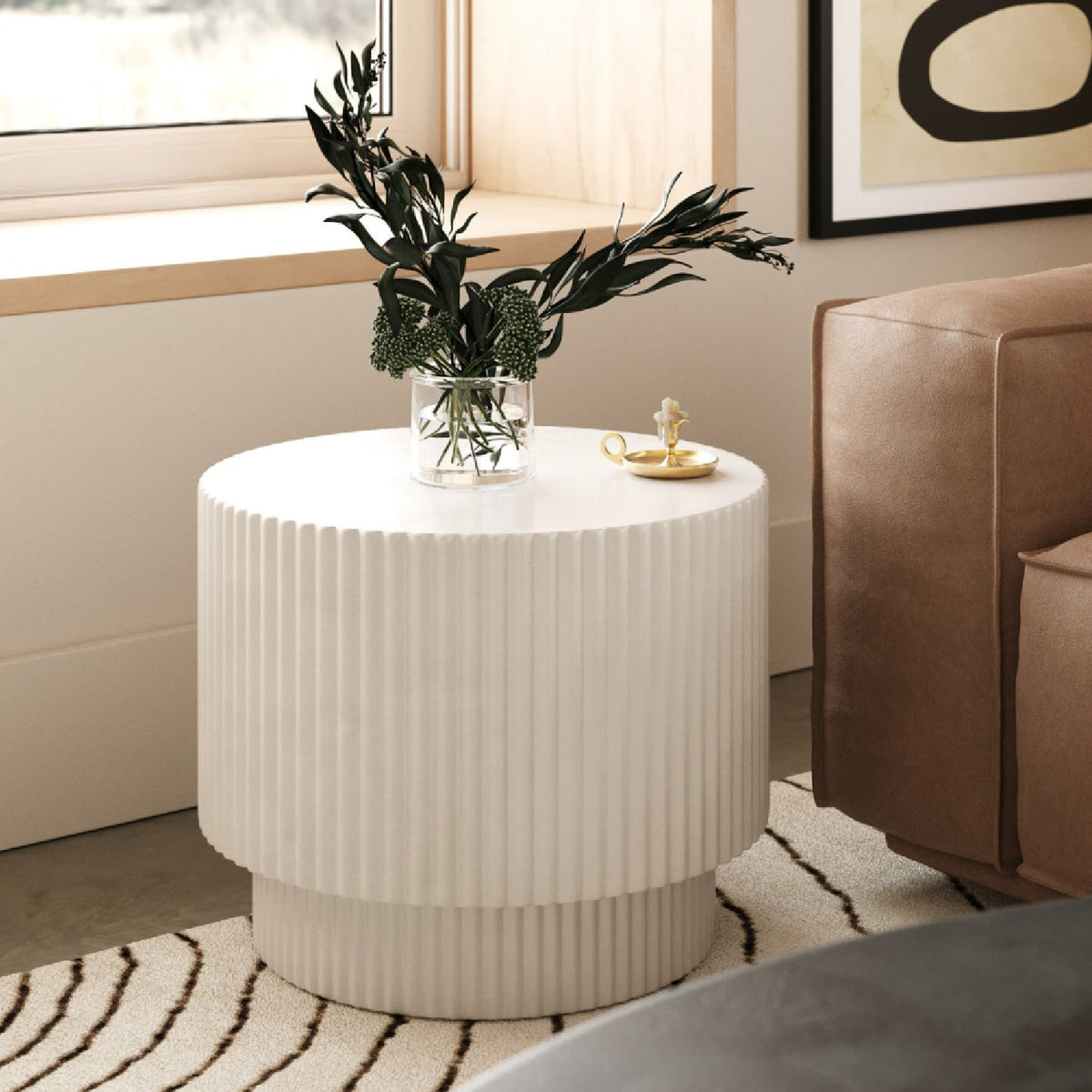Concrete Round End Table | OROA Modern Gruver