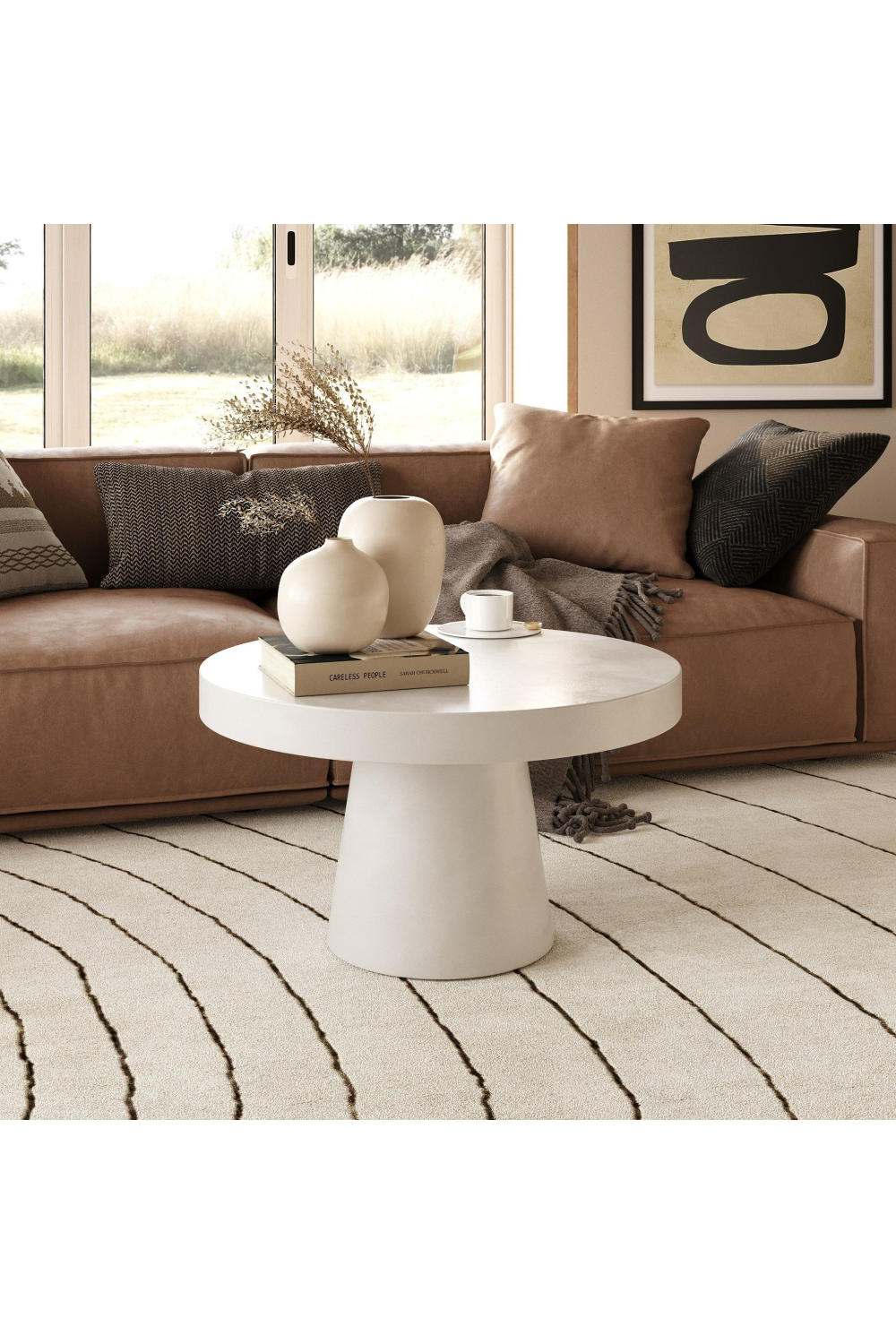 Concrete Pedestal Coffee Table | OROA Modern Desoto | Oroa.com
