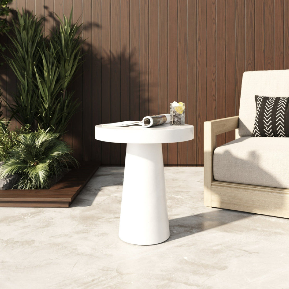 Concrete Pedestal End Table | OROA Modern Desoto