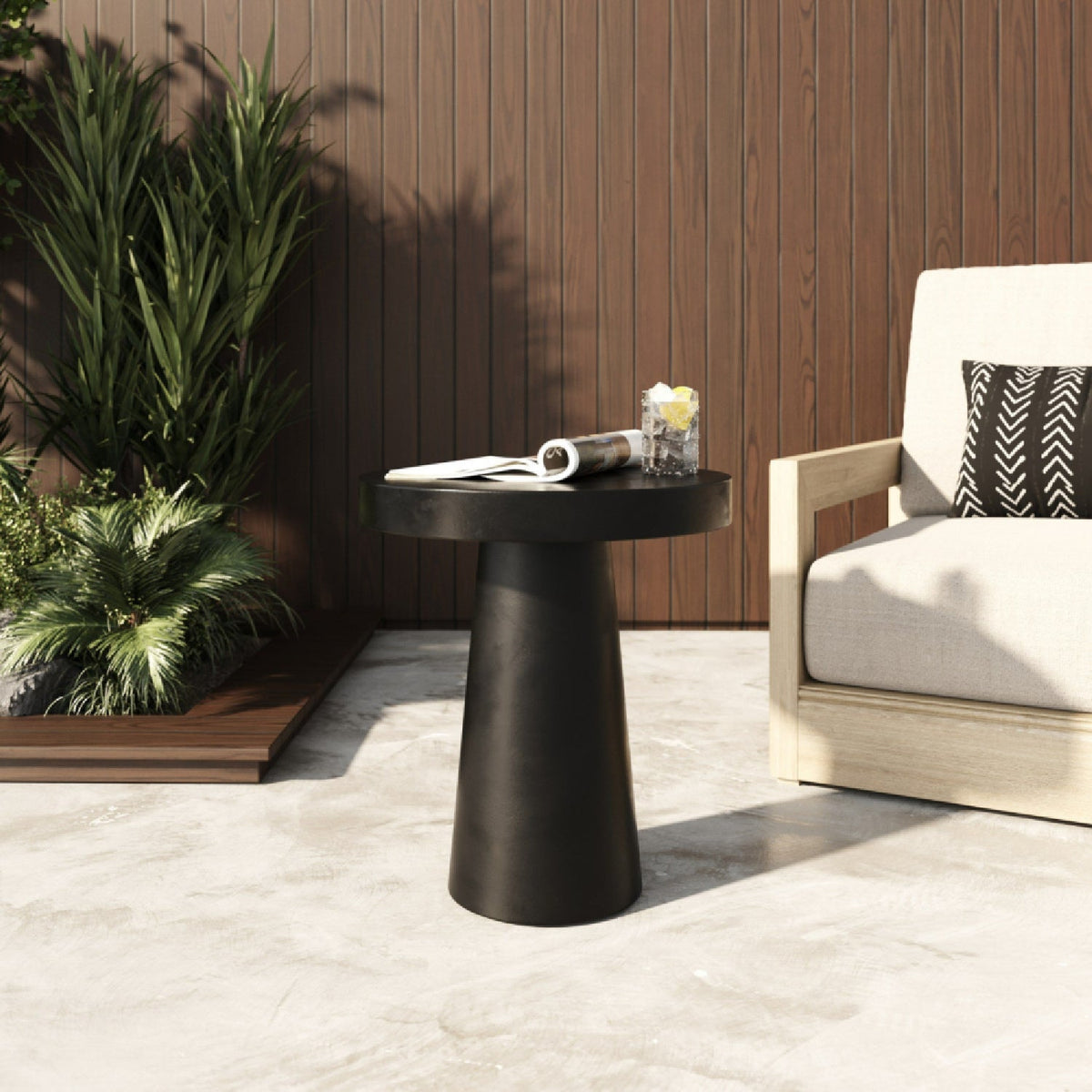 Concrete Pedestal End Table | OROA Modern Desoto