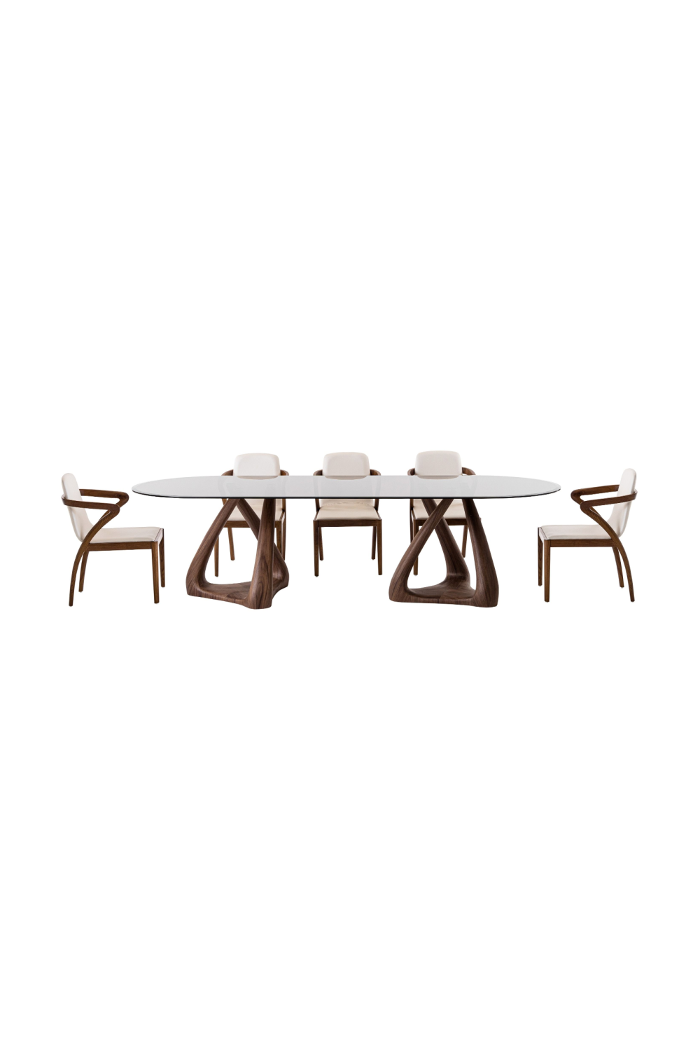 Oval Gray Glass Dining Table | OROA Modern Christy | Oroa.com