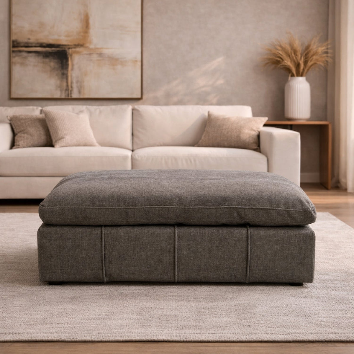 Fabric Square Ottoman | OROA Modern Vicki