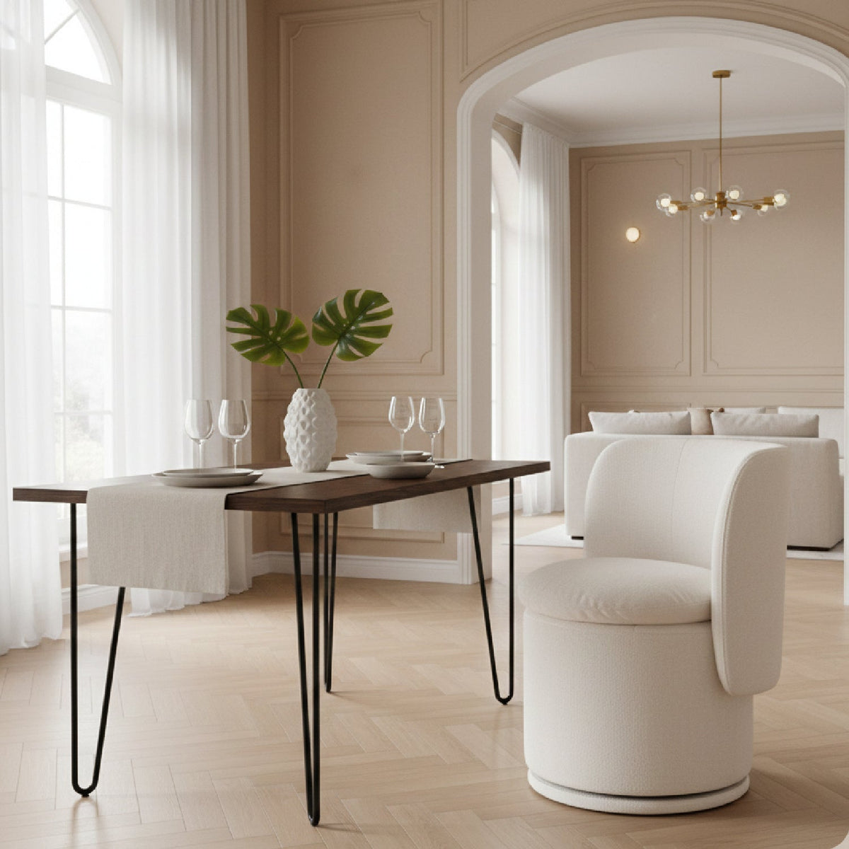 Round Swivel Dining Chair | OROA Modern Norris