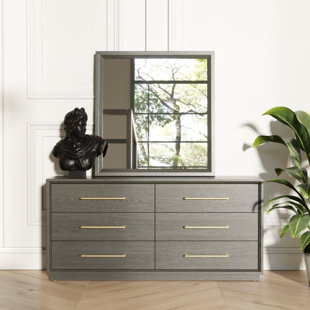 Wash Gray 6-Drawer Dresser | OROA Modern Manhattan