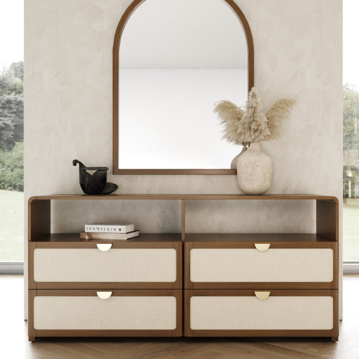 Natural Burlap 4-Drawer Dresser | OROA Modern Emilio
