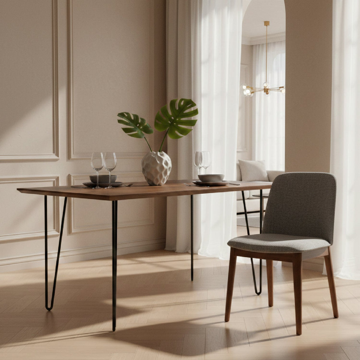 Gray Fabric Dining Chairs (2) | OROA Modern Costello