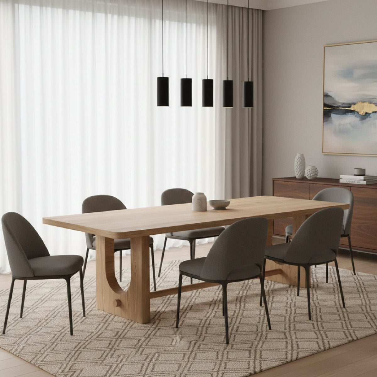Trestle Base Oak Dining Table | OROA Modern Walz