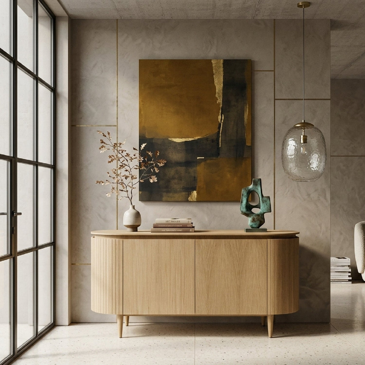 Oak 4-Door Oval Sideboard | OROA Modern Miami
