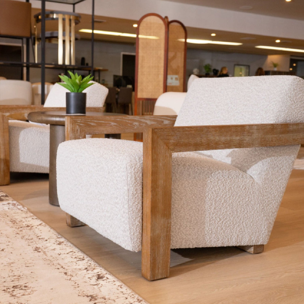 Oak-Framed Upholstered Lounge Chair | OROA Modern Rosen