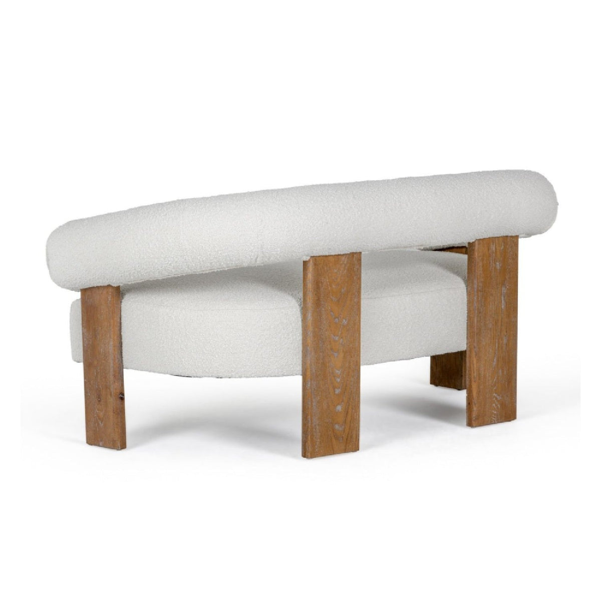 Oak-Framed White Loveseat | OROA Modern Aledo